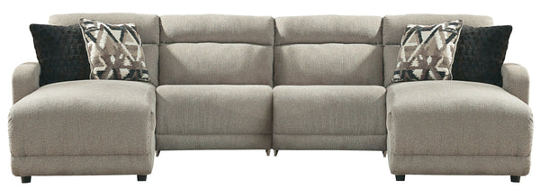 Delightfully modern. Exceptionally comfortable. When it comes to modular furniture with easy-elegant appeal, itâ€™s hard to beat this power reclining sectional. Wrapped in a decadently plush stone-tone fabric for neutral versatility, it-'s dressed to impr