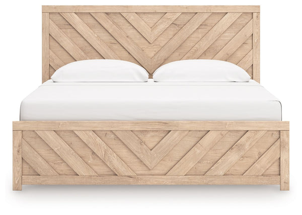 Sanginlane - Tan - King Panel Bed