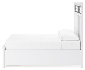 Ashbryn - White / Natural - Queen Panel Storage Bed