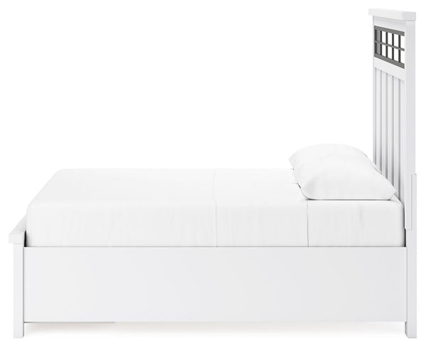 Ashbryn - White / Natural - Queen Panel Storage Bed