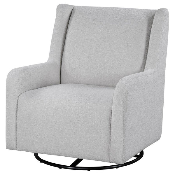 Serra - Boucle Upholstered Swivel Glider Recliner - Dove Gray