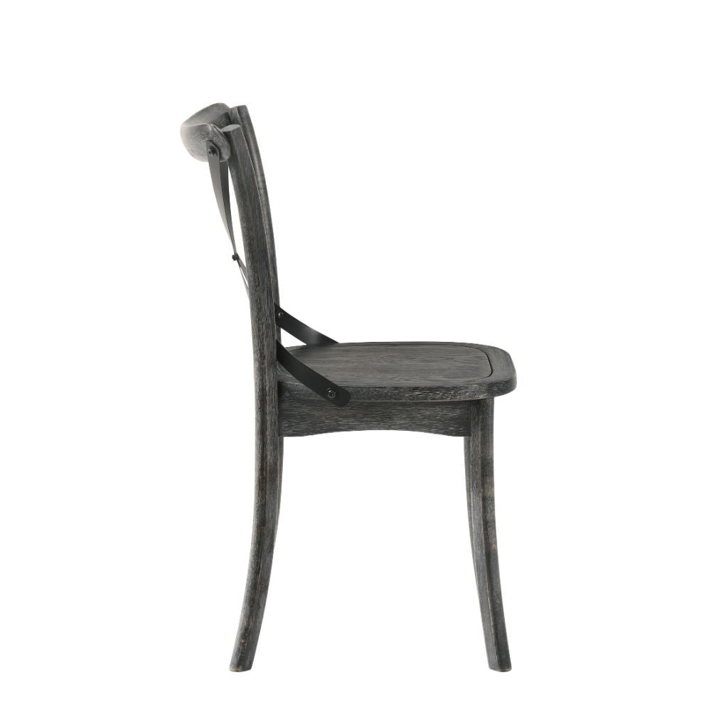 The Kendric armless side chairs are the perfect companion to any modern rustic home. The high backrest is ideal for maximum comfort while dining. It features a unique wooden open frame backrest with an x-shape support. Available in two colors, matching ta