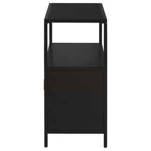 Amherst - 2-Door Radio Weave Cane Metal Accent Cabinet - Black