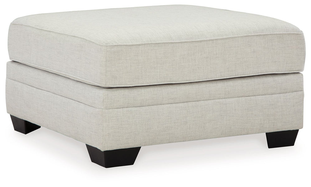 This oversized accent ottoman transforms your space with a charming approach to comfort. Its dove gray upholstery acts as a clean foundation for your modern farmhouse aesthetic, while the plush top keeps carefree comfort a top priority.<br><br><b>Addition