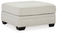 This oversized accent ottoman transforms your space with a charming approach to comfort. Its dove gray upholstery acts as a clean foundation for your modern farmhouse aesthetic, while the plush top keeps carefree comfort a top priority.<br><br><b>Addition