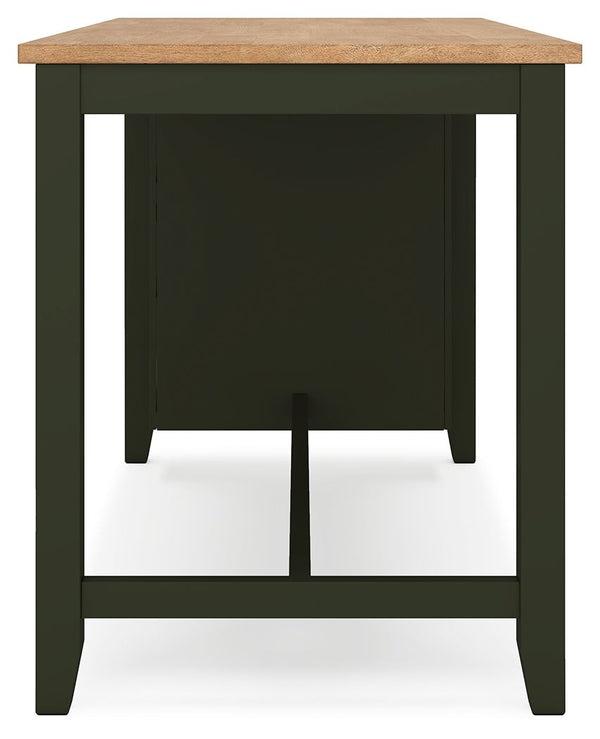 Gesthaven - Natural / Green - Rectangular Dining Room Counter Table