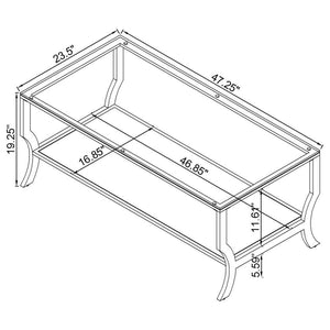 Saide - Rectangular Glass Top Coffee Table - Chrome