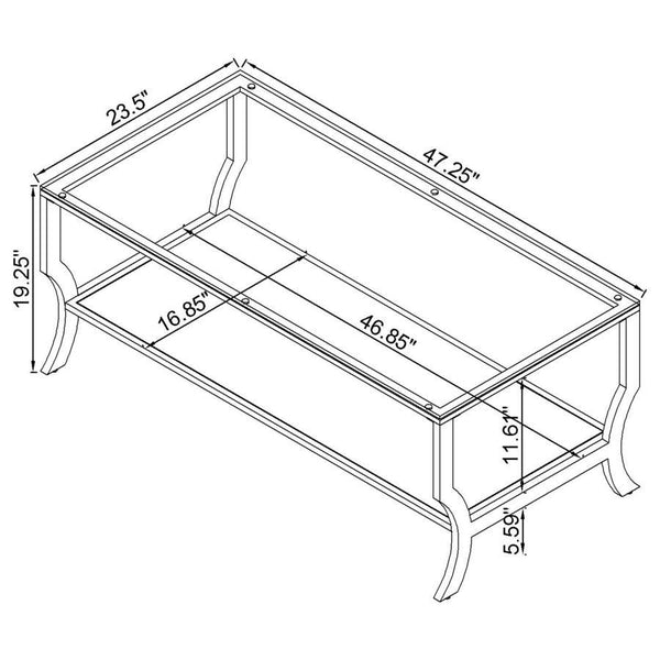 Saide - Rectangular Glass Top Coffee Table - Chrome