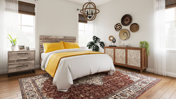 Neilsville - Whitewash - Queen Panel Platform Bed
