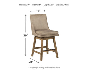 Tallenger - Dark Brown - UPH Swivel Barstool (Set of 2)