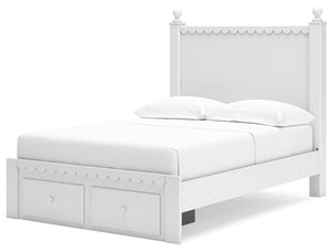Mollviney - White - Full Panel Storage Bed