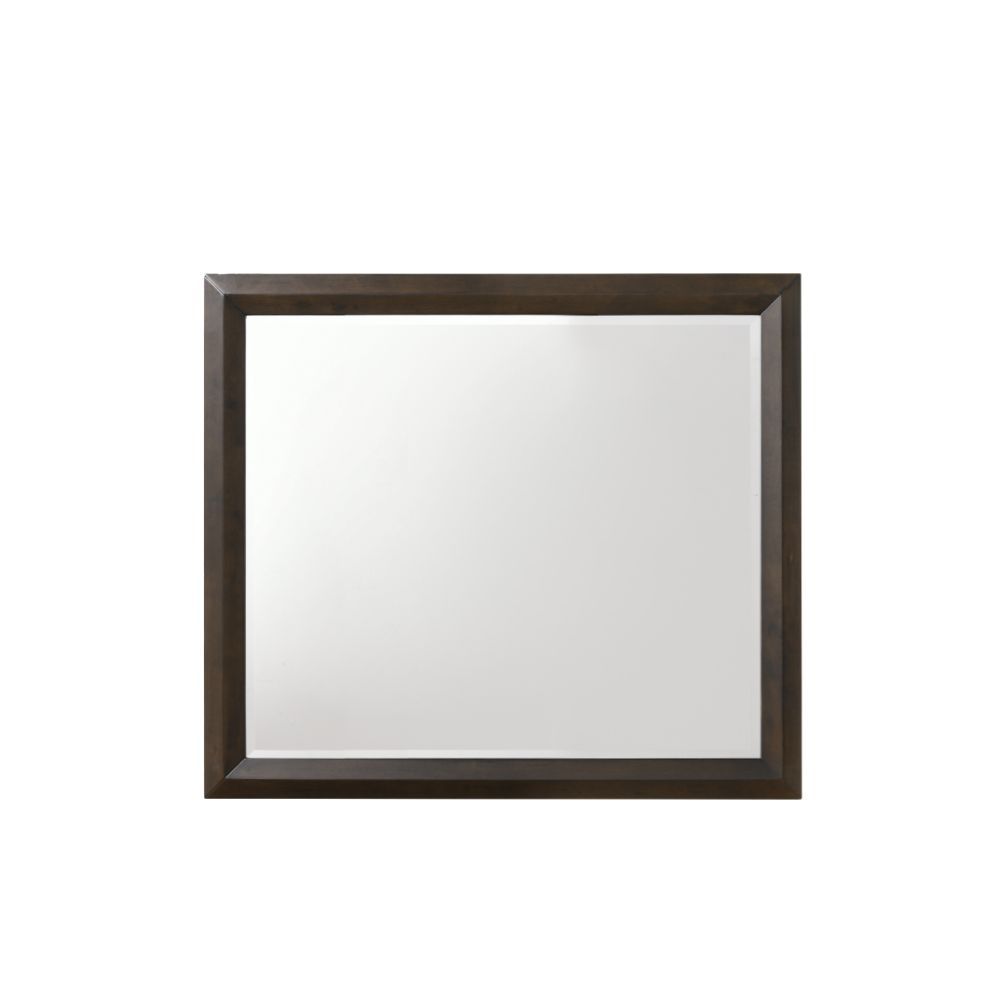 Rectangular Mirror with Beveled Edge ASTM F2057 - 17 & ASTM F3096 - 14 Compliant (YES)<br/><br/><b>Product Features</b><ul><li>Case: 1Pc/1Ctn</li><li>Finish: Espresso</li><li>Style: Transitional</li><li>Materials: Wood, Mirror, Veneer (Wood), Composite Wo