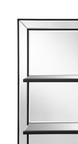  this elegant wall mirror offers three narrow shelves to keep anything from perfumes to family photos. Covered entirel