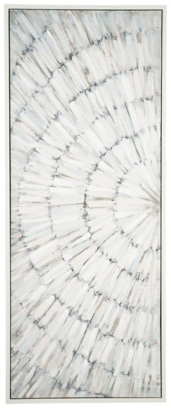 Bring a burst of brilliant-yet-subtle style to your space with this wall art. The abstract design has an almost three-dimensional quality, with paint strokes in soft shades of taupe, gray and white creating a textural look. Eye-catchingly modern, it-'s an