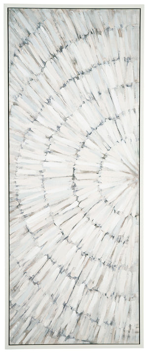 Bring a burst of brilliant-yet-subtle style to your space with this wall art. The abstract design has an almost three-dimensional quality, with paint strokes in soft shades of taupe, gray and white creating a textural look. Eye-catchingly modern, it-'s an