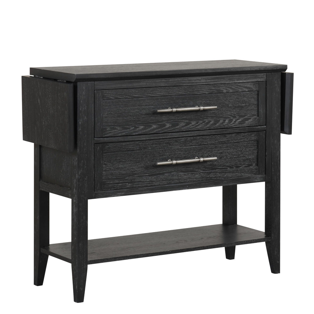 The Sable Crest Drop Leaf Server is a versatile and durable piece designed to enhance both the style and functionality of your dining space. Built from solid Rubberwood and premium engineered woods, and finished with real Oak wood veneers, it offers the l