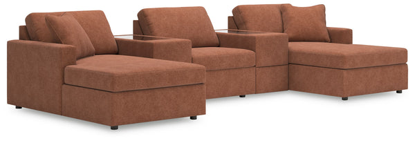 Looking cool and contemporary is great. But when it comes down to it, youâ€™re all about low-maintenance lounging. With the performance fabric on this pit sectional, cleaning spills is a breeze. Its customizable modular design caters to your ever-changing