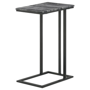 Vicente - Marble Top C-Shaped Sofa Side Table - Gray