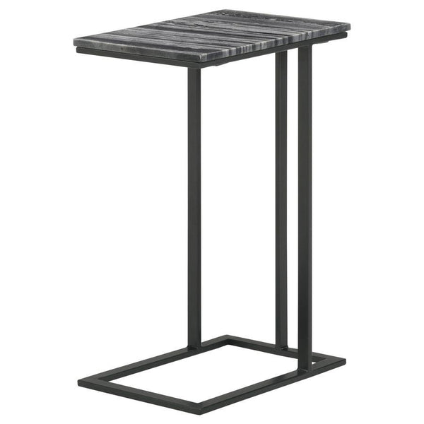 Vicente - Marble Top C-Shaped Sofa Side Table - Gray