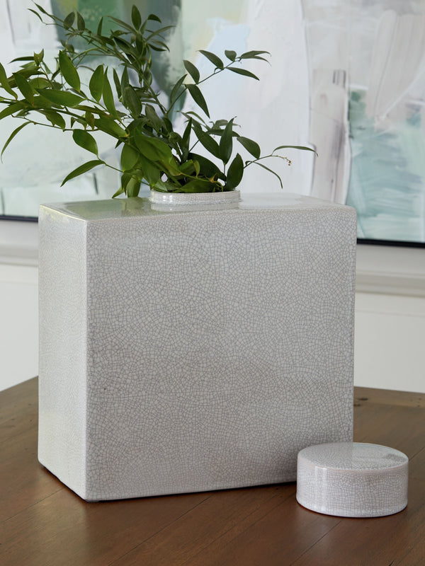  this ceramic jar has a classic