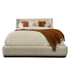  and the medium wood-tone trim adds a modern touch. The clean lines and large headboard suit various styles. Available in Queen or King si