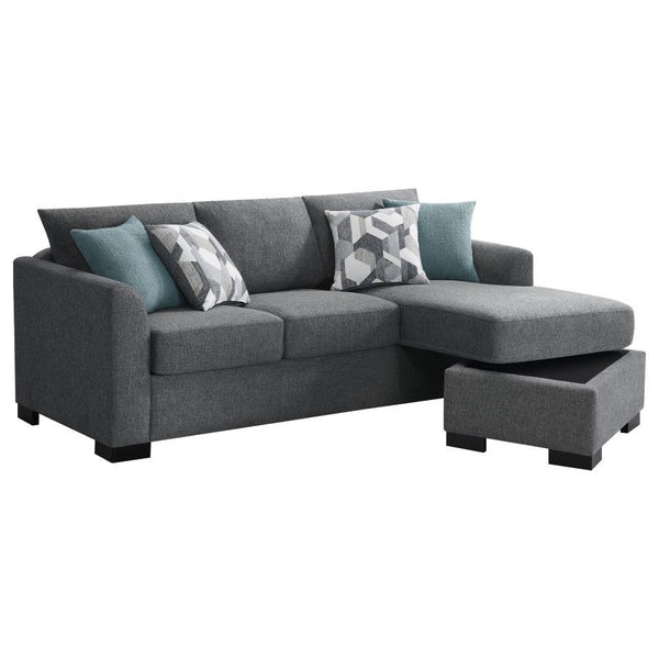Storey - Upholstered Sleeper Sectional Chaise Sofa - Gray
