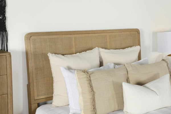 Arini - Rattan California King Panel Bed - Sand Wash And Natural