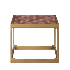 The Genevieve End Table will add a contemporary touch to any room in your home. This brilliant rectangular occasional table showcases a distinctive style for an intriguing look. The beautiful cocktail table features a unique retro brown top grain leather 