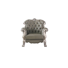 Dresden - Chair w/1 Pillow - Vintage Bone White & PU - 46-"<br/><br/><b>Product Features</b><ul><li>Case: 1Pc/1Ctn</li><li>Finish: Vintage Bone White & PU</li><li>Style: Traditional</li><li>Materials: Upholstery, Poly-Resin</li></ul><br/>