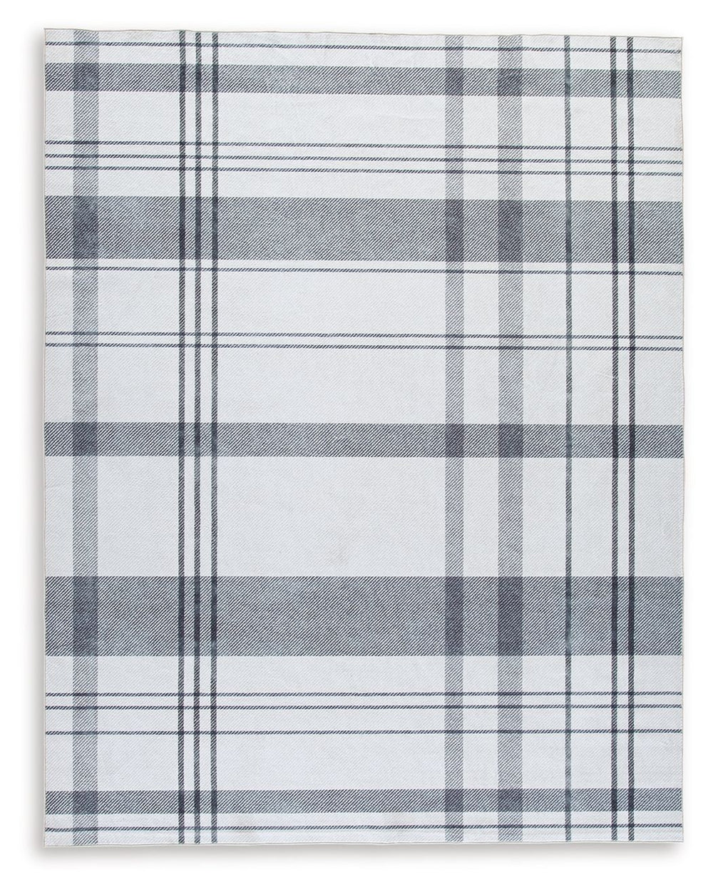 A fresh take on iconic plaid, this accent rug is both classic and contemporary. Its plaid design, with shades of gray crisscrossing against a solid cream background, has subtle variations that offer an artisanal feel. In addition, the machine woven materi