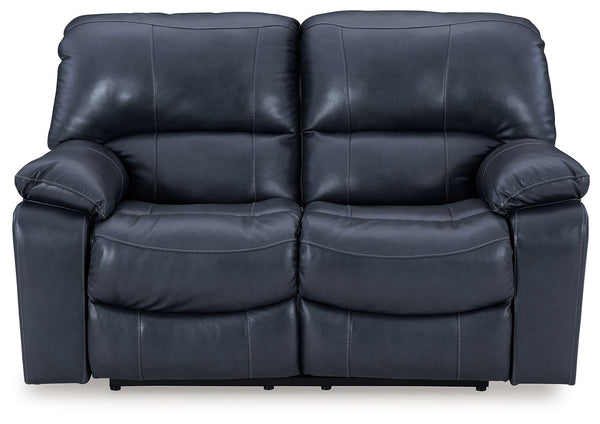 Focus on function. This practical power reclining loveseat balances contemporary character and irresistible comfort. Its affordable, expertly matched leather and faux leather upholstery keeps your style up to speed without breaking the bank. Reclining wit