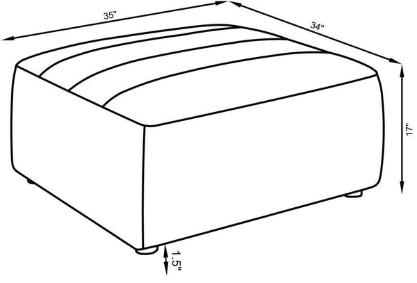Sunny - Square Upholstered Ottoman - Natural