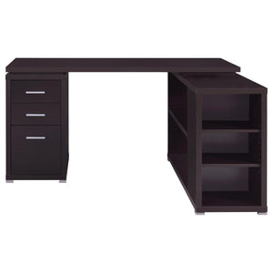 Yvette - 3-Drawer L-Shape Computer Desk - Cappuccino
