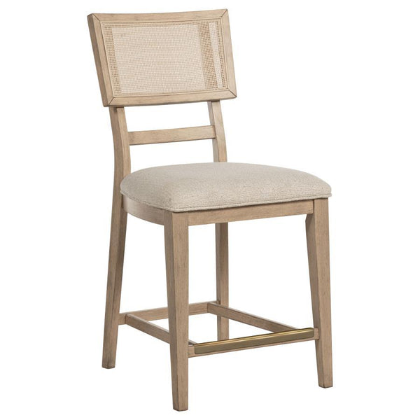  this chair features a hand-woven radio weave cane backrest that adds a light and airy feel to your space. The foam