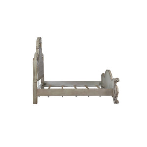  Dresden is donned in an amiable Vintage Bone White finish with hand-applied burnish over the many layers of stains and finishes that are manually rubbed on