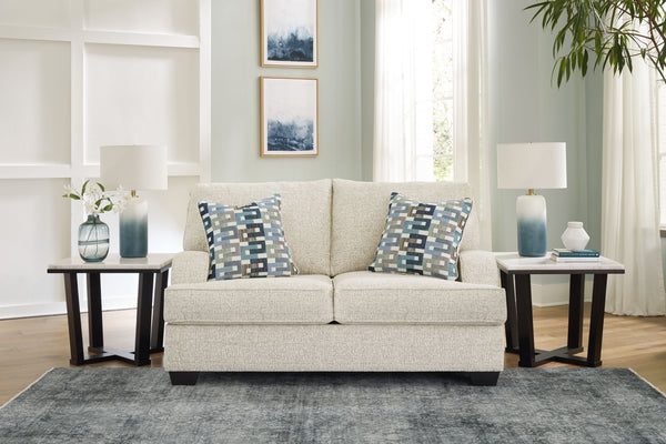  its crosshatched chenille upholstery is a forward-thinking take on fashionable neutrals. The sleek frame gets a soft