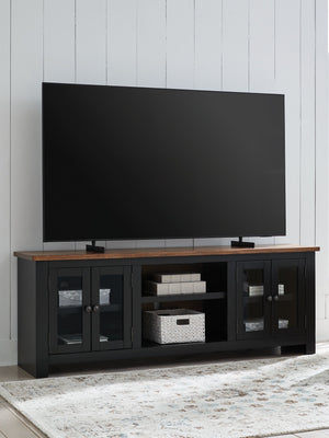 Raise the bar on modern farmhouse style with the Wildenauer TV stand. Its sturdy silhouette and casual good looks are accentuated with a two-tone finish, which pairs a warm satin black base with a contrasting butcher block veneer top. Glass door cabinets 