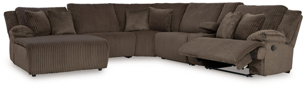 Top Tier - Chocolate - 6-Piece Reclining Sectional With Laf Press Back Chaise