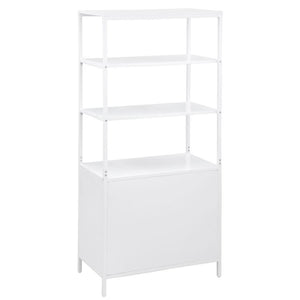 Amherst - 3-Shelf Radio Weave Cane Metal Accent Cabinet - White