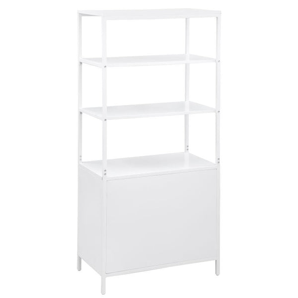 Amherst - 3-Shelf Radio Weave Cane Metal Accent Cabinet - White