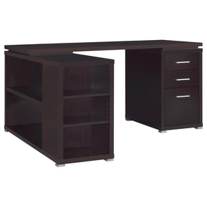 Yvette - 3-Drawer L-Shape Computer Desk - Cappuccino