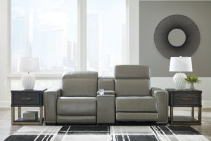 Correze - Gray - Power Loveseat with Console 3 Pc Sectional