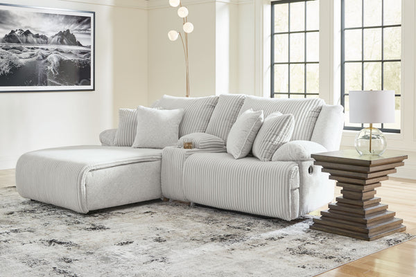 Top Tier - Alloy - 3-Piece Reclining Sectional Sofa With Laf Chaise