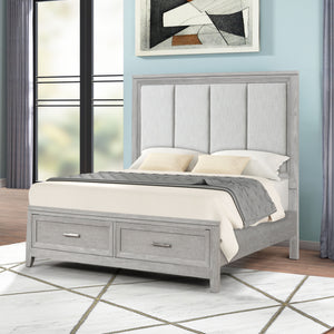 Fiona - 5/0 Queen Bed - Mist Gray