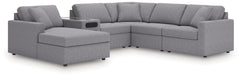 Looking cool and contemporary is great. But when it comes down to it, youâ€™re all about low-maintenance lounging. With the performance fabric on this sectional with audio system, cleaning spills is a breeze. Its customizable modular design caters to your