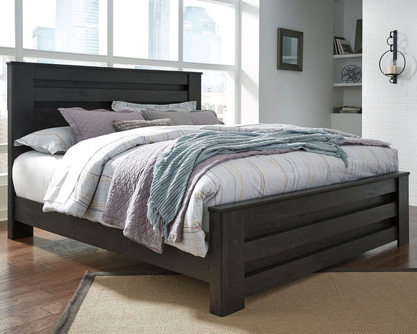 Priced to entice and styled to impress, this alluring king panel bed is urban sophistication with a decidedly relaxed air. Itâ€™s got the crisp, clean lines of a contemporary piece, but with an earthy element. Deep, horizontal grooves infuse depth and dim
