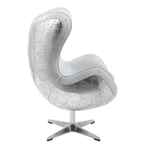 Brancaster - Accent Chair With Swivel - Vintage White & Aluminum