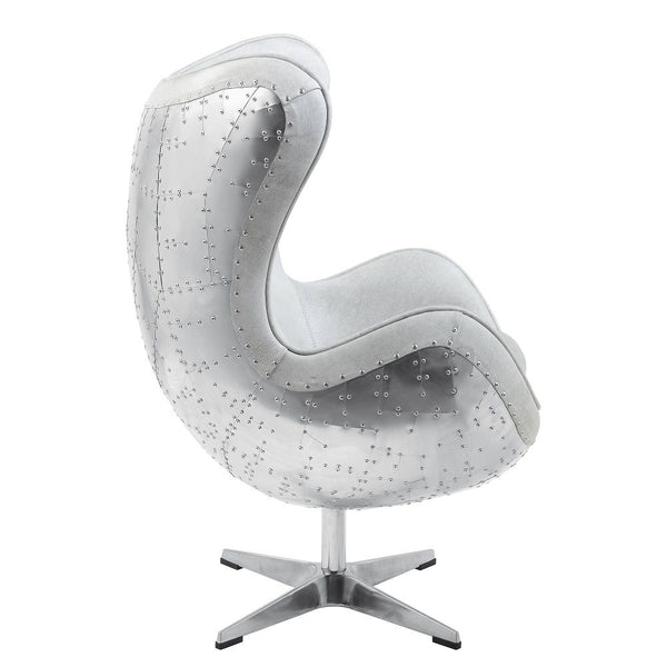 Brancaster - Accent Chair With Swivel - Vintage White & Aluminum