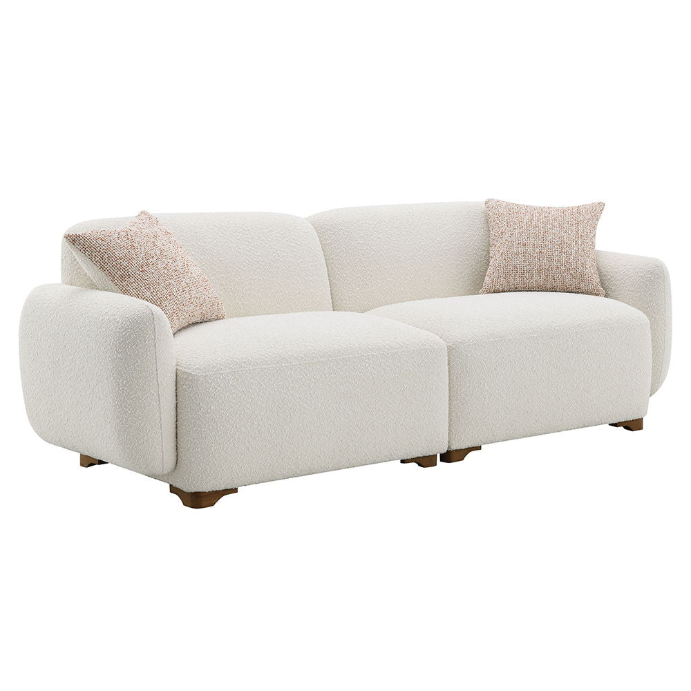Step into a world of sophisticated comfort with the Darius Collection Sofa Set, beautifully upholstered in luxurious Boucle fabric. This exquisite set, with its soft, textured finish and plush cushioning, invites you to sink into relaxation and unwind in 