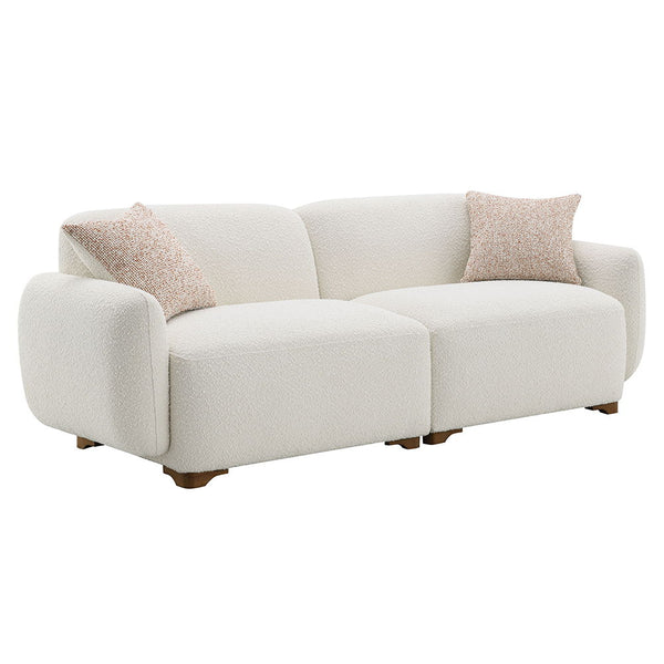  beautifully upholstered in luxurious Boucle fabric. This exquisite set